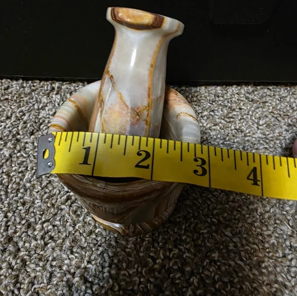 Onyx Mortar and Pestle in Earthy Striations - Picture 6 of 6